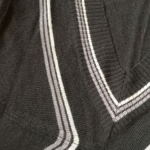 Black sweater dress, deep v front - Picture 2 of 7